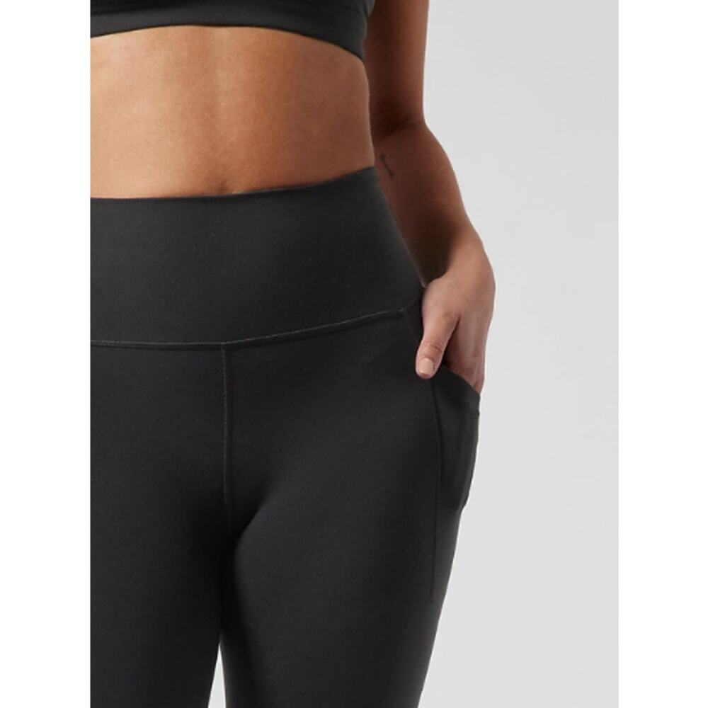 Athleta LP black Salutation Stash Pocket II Capri legging tight pant gym fitness - Picture 6 of 7